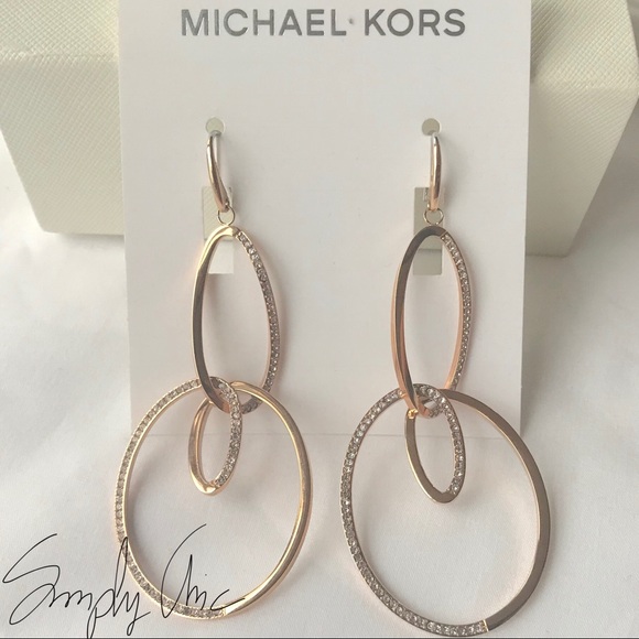 New MK powerful romance rose gold tone earrings - Picture 2 of 6